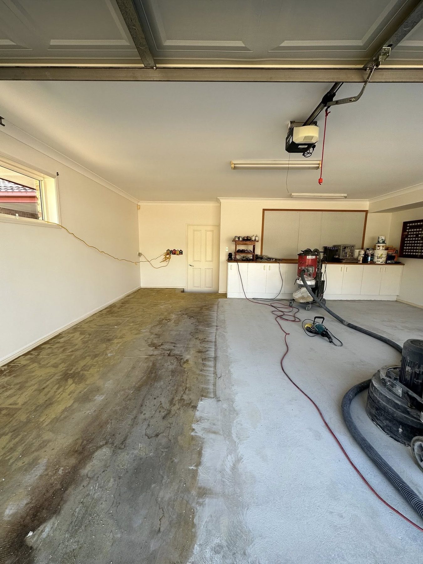 Before — Garage epoxy transformation